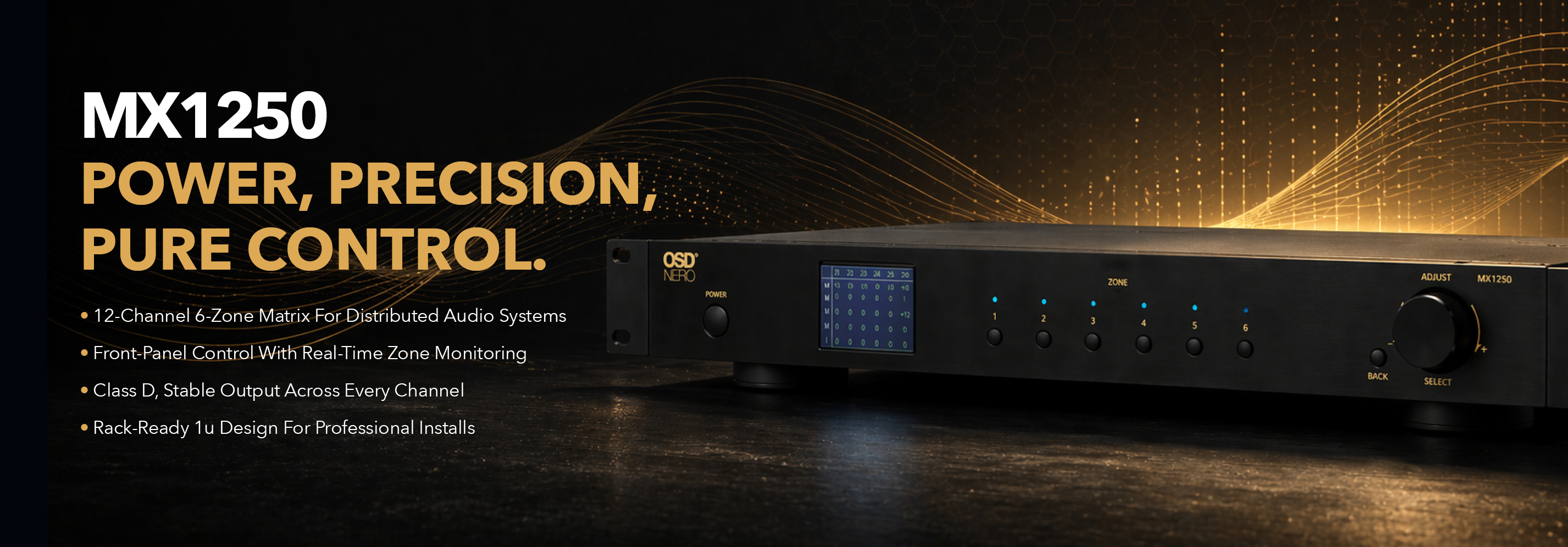 MX1250 DSP Matrix 12-Channel Amplifier